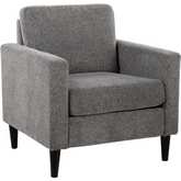 Wendy Accent Chair in Grey Fabric & Black Wood